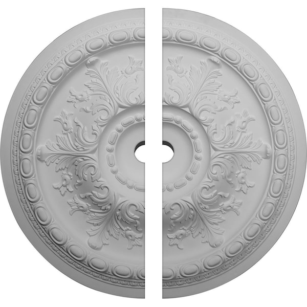 Ekena Millwork Oslo Ceiling Medallion, Two Piece (Fits Canopies up to 7 5/8"), 38 3/8"OD x 3"ID x 2 7/8"P CM38OS2-03000 - main